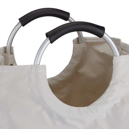 Collapsible laundry basket with handle