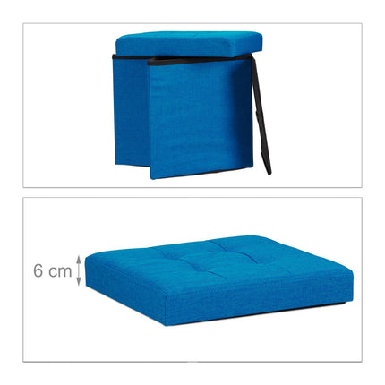 Klappbarer Hocker mit Stauraum aus Leinenstoff