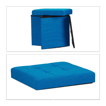 Klappbarer Hocker mit Stauraum aus Leinenstoff