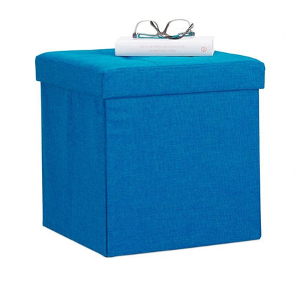 Klappbarer Hocker mit Stauraum aus Leinenstoff