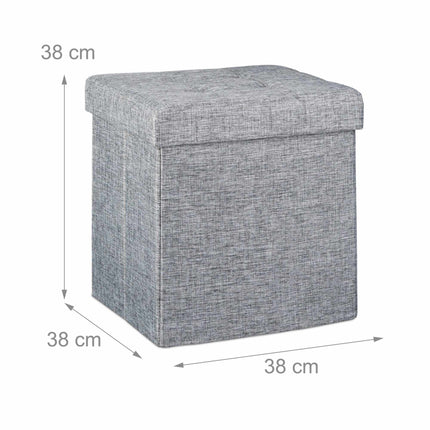 Collapsible stool with linen fabric storage