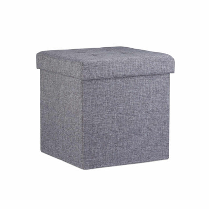 Collapsible stool with linen fabric storage