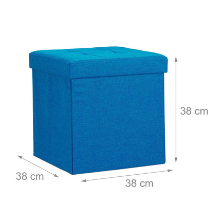 Klappbarer Hocker mit Stauraum aus Leinenstoff