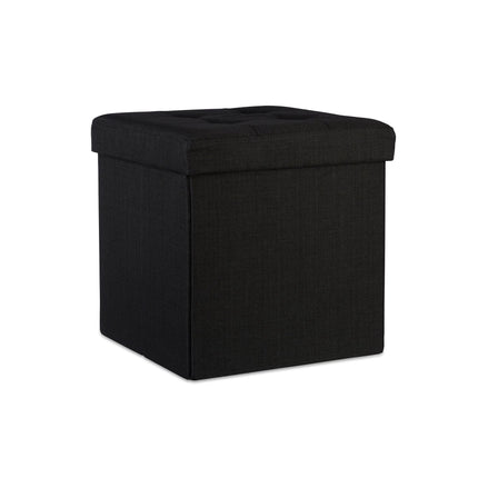 Klappbarer Hocker mit Stauraum aus Leinenstoff