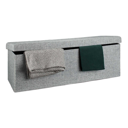 Collapsible storage bench linen fabric