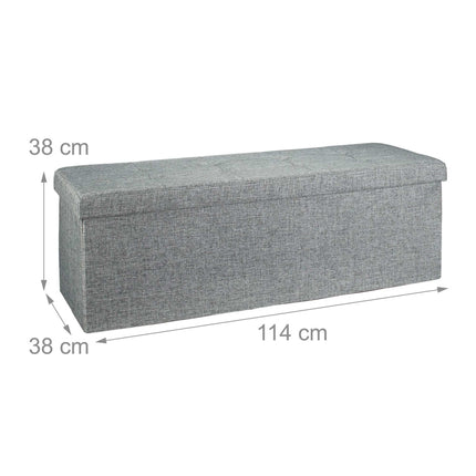 Collapsible storage bench linen fabric