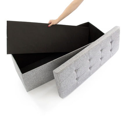Collapsible storage bench linen fabric