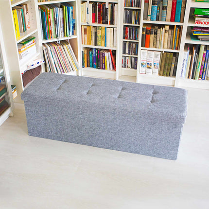 Collapsible storage bench linen fabric