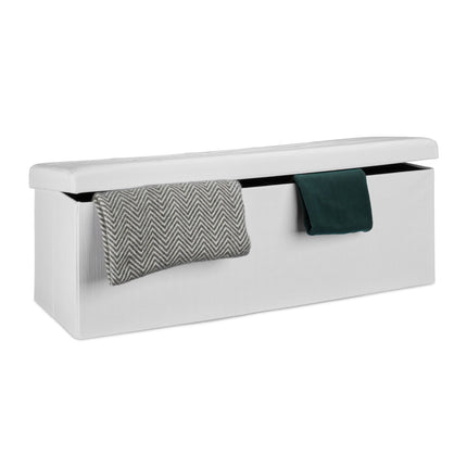 Collapsible storage bench linen fabric