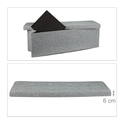 Collapsible storage bench linen fabric