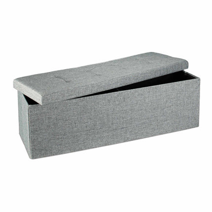 Collapsible storage bench linen fabric