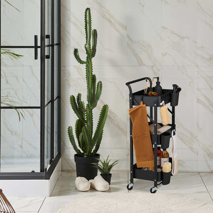 Collapsible trolley with 3 shelves