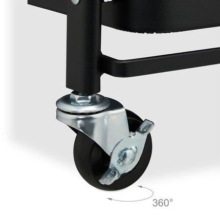 Collapsible trolley with 3 shelves