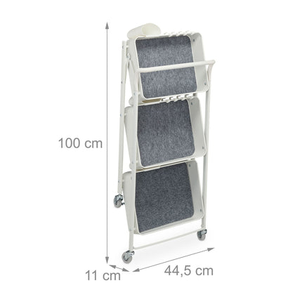 Collapsible trolley with 3 shelves