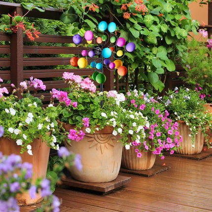 Colorful Garden Wind Spinner with Sturdy Iron Spike