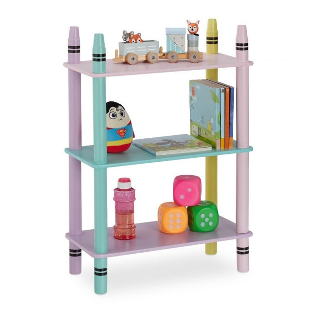 Buntes Kinderregal mit 3 Ablageflächen