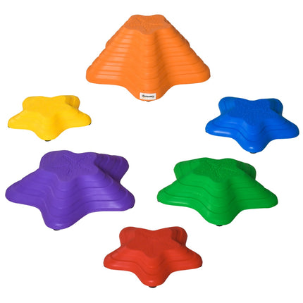 Bunte, rutschfeste Flusssteine, Balancierspiel, 6-teilig