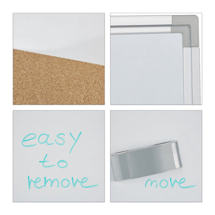 Combination of bulletin board and magnetic board