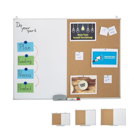 Kombination aus Pinnwand und Magnettafel