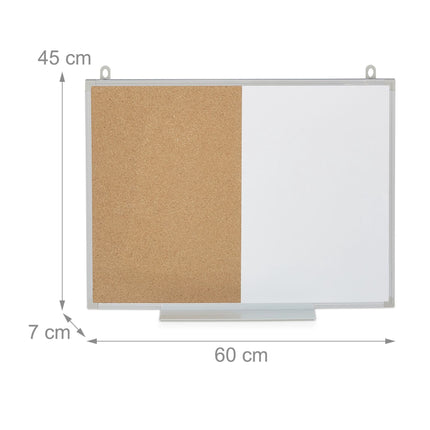Combination of bulletin board and magnetic board