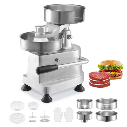 Commercial Burger Patty Maker, 4–6 Inch Molds, 1500 Papers