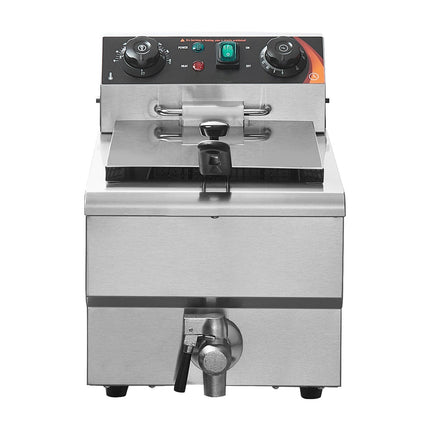 Commercial Deep Fryer 3000W, 11.6 Qt Tank, Stainless Steel, Adjustable Timer