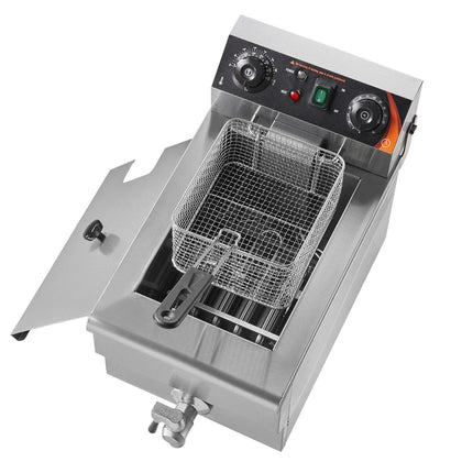 Commercial Deep Fryer 3000W, 11.6 Qt Tank, Stainless Steel, Adjustable Timer
