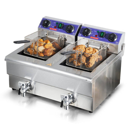 Commercial Deep Fryer – Dual Tank 2 x 11L, 6000W