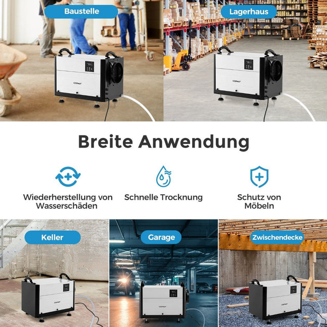 Gewerblicher Luftentfeuchter, 58L/Tag, 3 Modi, 24-Stunden-Timer