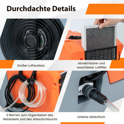 Kommerzieller Luftentfeuchter 85L-Tag, Pumpe, 24-Stunden-Timer