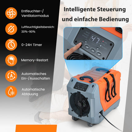 Kommerzieller Luftentfeuchter 85L-Tag, Pumpe, 24-Stunden-Timer
