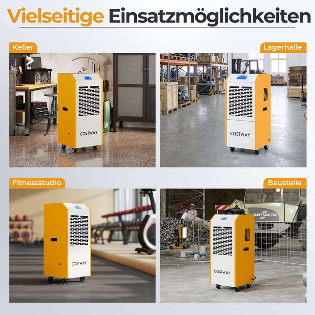 Gewerblicher Luftentfeuchter 90L/Tag mit Pumpe und Schlauch – 24-Stunden-Timer