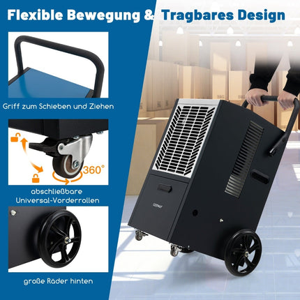 Commercial Dehumidifier with Pump, 66L/Day, 418㎡ Coverage