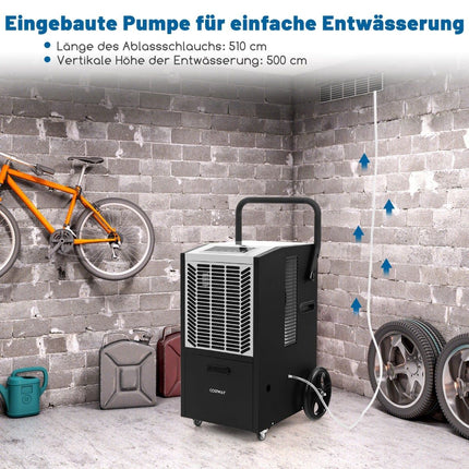 Commercial Dehumidifier with Pump, 66L/Day, 418㎡ Coverage