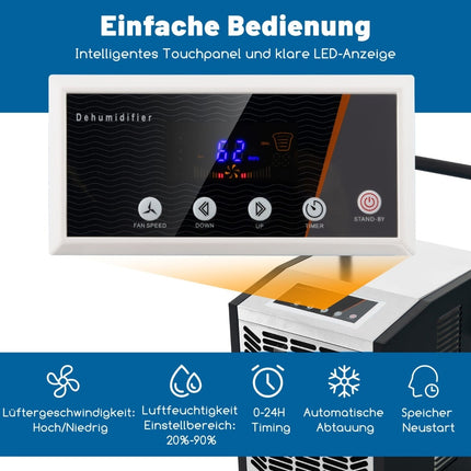 Commercial Dehumidifier with Pump, 66L/Day, 418㎡ Coverage
