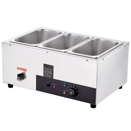Commercial Electric Bain Marie Warmer, 3 x 8 Qt Pans