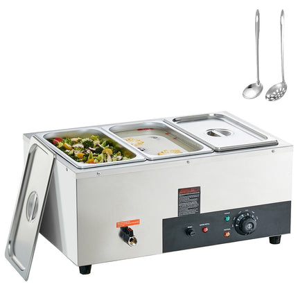 Commercial Electric Bain Marie Warmer, 3 x 8 Qt Pans
