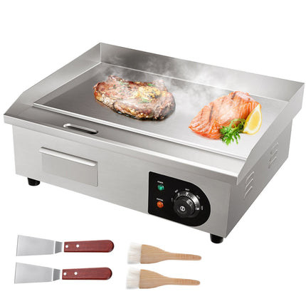 Commercial Electric Countertop Griddle, 3000W 21x12 in