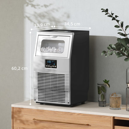 Commercial ice machine, 30 kg/24h, self-cleaning stainless steel