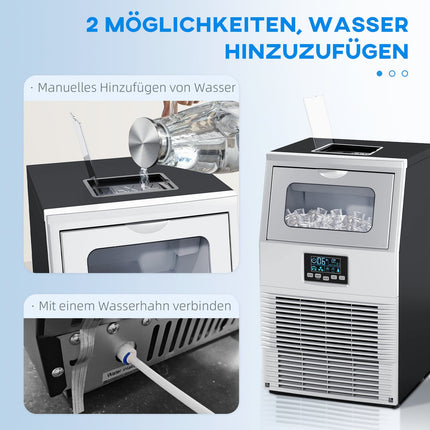 Commercial ice machine, 30 kg/24h, self-cleaning stainless steel
