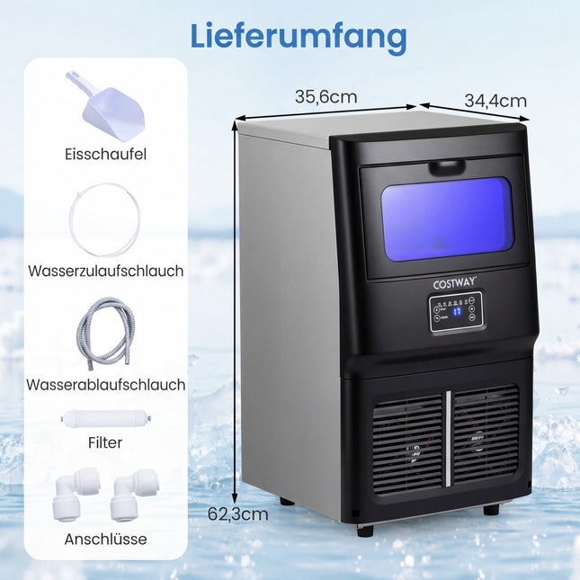 Gewerblicher Eisbereiter, 25-30 kg/Tag, Edelstahl
