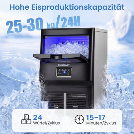 Gewerblicher Eisbereiter, 25-30 kg/Tag, Edelstahl
