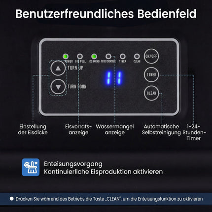 Gewerblicher Eisbereiter, 25-30 kg/Tag, Edelstahl