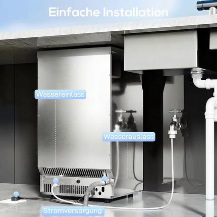 Commercial Ice Maker, 45kg/Day, Stainless Steel, Freestanding