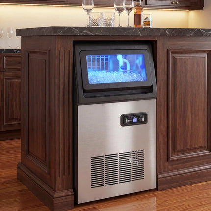 Commercial Ice Maker, 45kg/Day, Stainless Steel, Freestanding