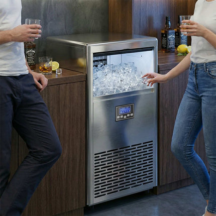 Gewerblicher Eisbereiter, 45kg/Tag, Edelstahl, LCD-Bedienfeld