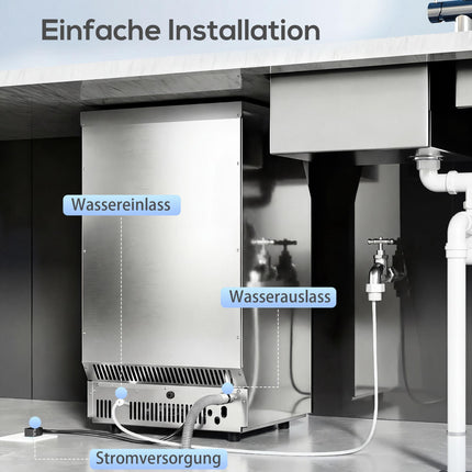 Gewerblicher Eisbereiter, 45kg/Tag, Edelstahl, LCD-Bedienfeld