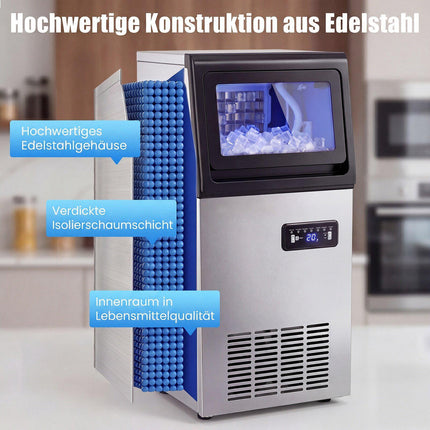 Commerciële ijsmachine, 50 kg/dag, opslagcapaciteit 11 kg
