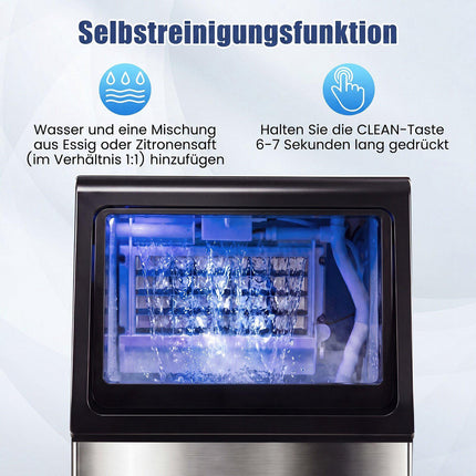 Commerciële ijsmachine, 50 kg/dag, opslagcapaciteit 11 kg