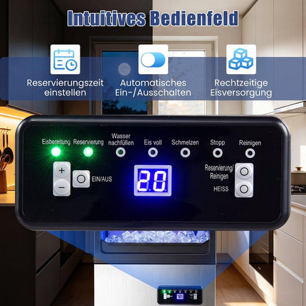 Commerciële ijsmachine, 50 kg/dag, opslagcapaciteit 11 kg
